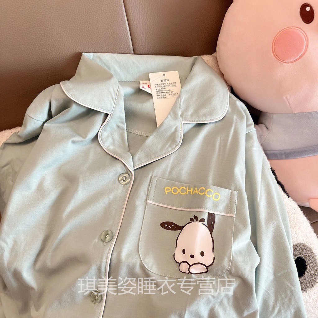 Bộ Đồ Ngủ Tay Dài In Hình Hoạt Hình Dễ Thương Thời Trang Xuân Thu Cho Nữ