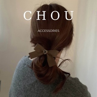 Dây Buộc Tóc Nơ Đính Đá Trái Tim | CHOU ACCESSORIES |