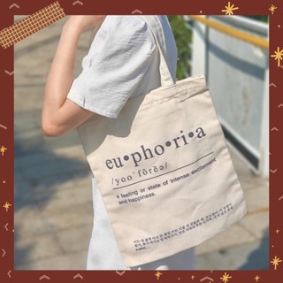 Túi tote vải canvas basic Euphoria phong cách tối giản miloostudios