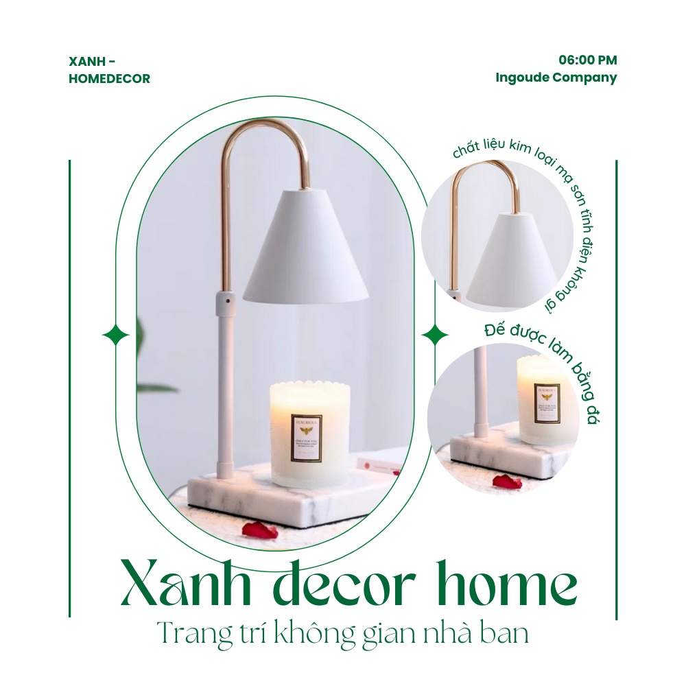 Đèn đốt nến thơm điều chỉnh được độ cao và độ sáng