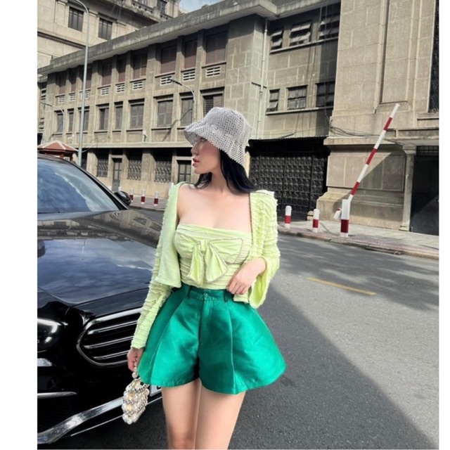 Bigsize Set áo nơ viền đá 55-95kg