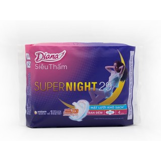 Combo 6 gói 29cm 4 mieng Băng Vệ Sinh Diana Ban Đêm  1 gói
