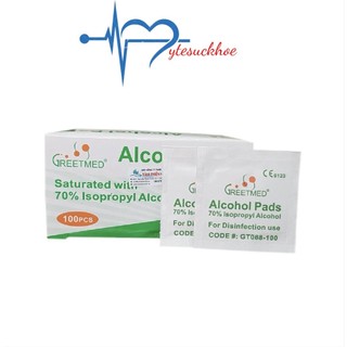 Gạc tẩm cồn 70 tiện lợi tiệt trùng Hộp 100 miếng