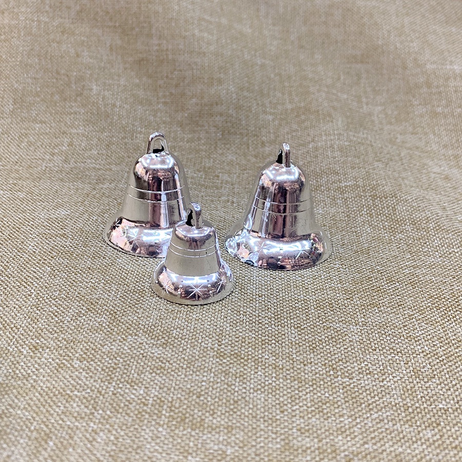 Set 10 Chuông Sọc Bông Tuyết Mini Trang Trí Cây Thông Noel Nhiều Kích Thước