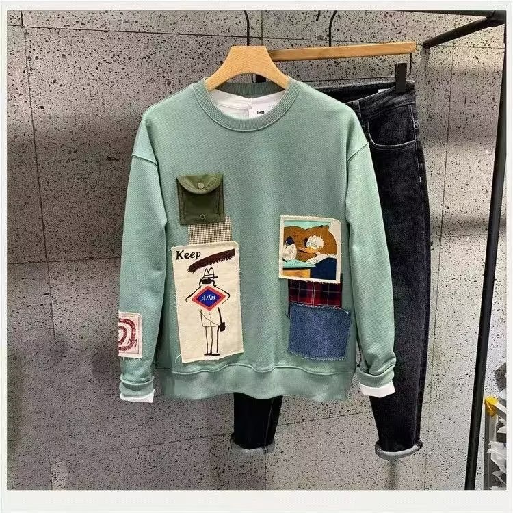 Áo Nỉ Chui Đầu Dáng Rộng Thoải Mái Phong Cách Hàn Quốc Thời Trang Mùa Thu 2022 Mới Cho Nam