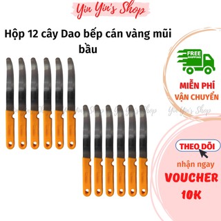 Bộ dao bếp cán vàng mũi nhọn/mũi bầu chất liệu inox, dao gọt trái cây rau củ quả siêu bén