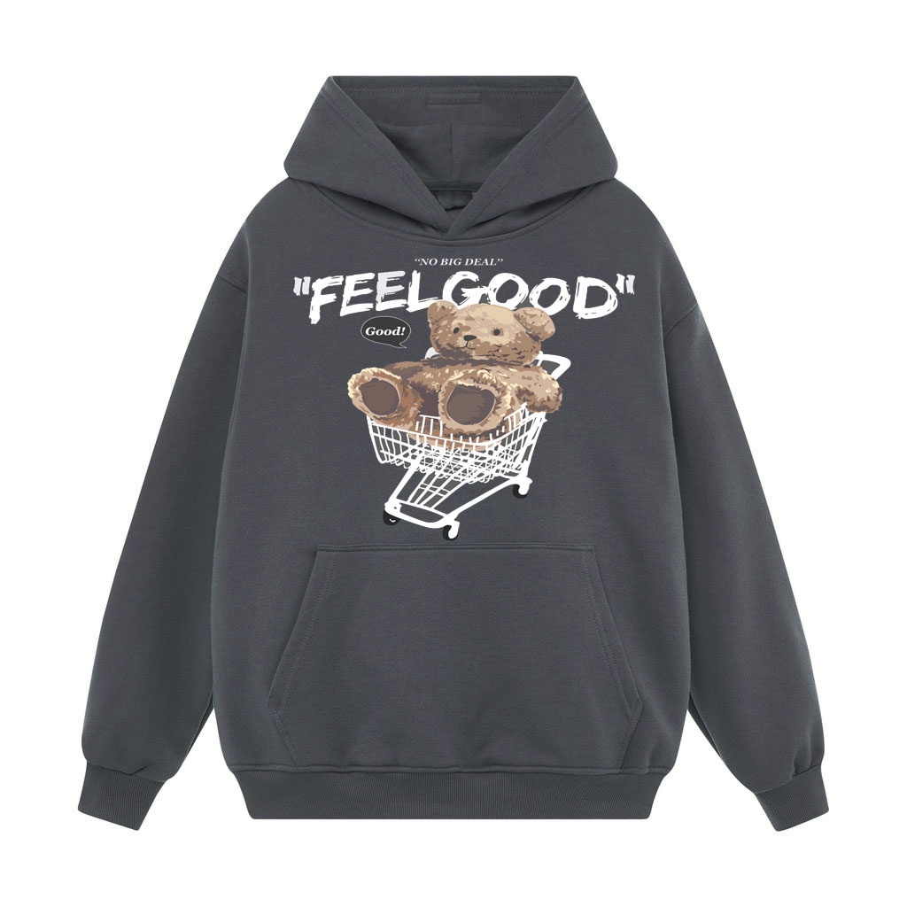 HOODIE GẤU FEED GOOD GẤU MŨ 2 LỚP CỰC XINH