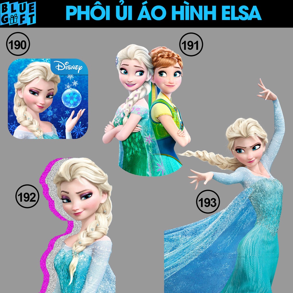 (Nhiều Mẫu) Miếng In Ủi Áo, Phôi Ủi Nhiệt, Pet in Chuyển Nhiệt Hình Elsa 6