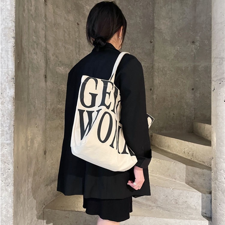 Túi Xách Vải Canvas Cotton Họa Tiết Graffiti Cá Tính Cho Học Sinh