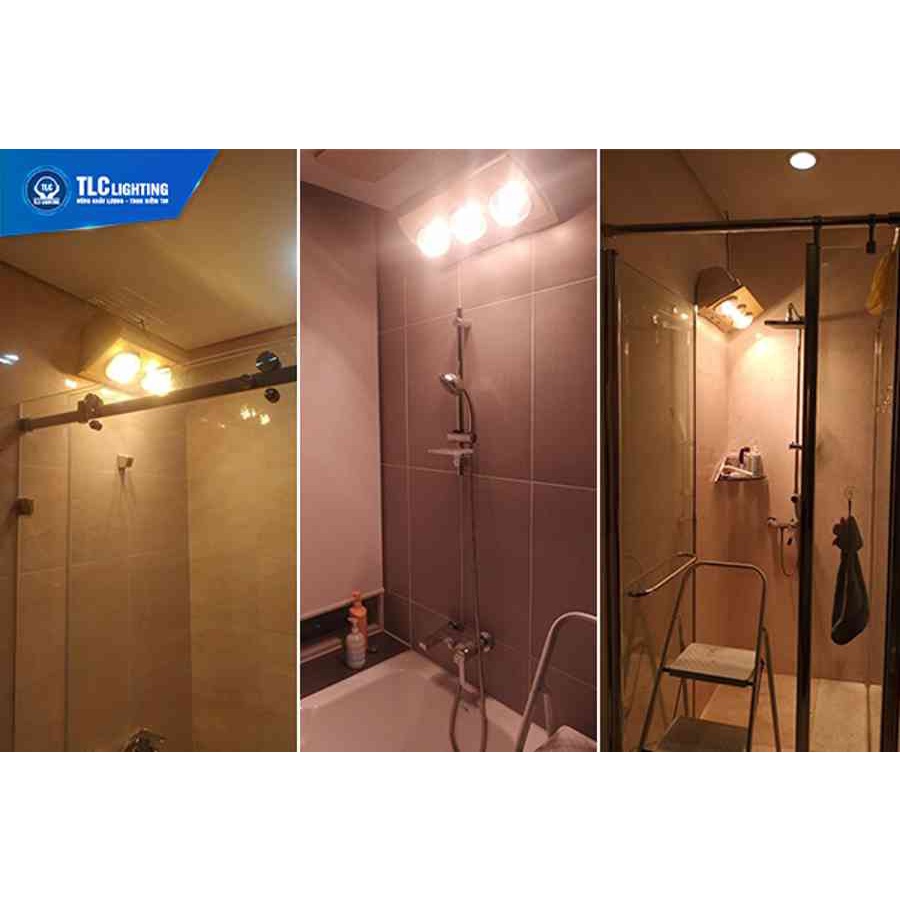 Đèn Sưởi Nhà Tắm 2 Bóng Mẫu 2022- Đèn Sưởi Chống Lóa Mắt, An Toàn Cho Bé - Bảo hành 36 tháng của TLC