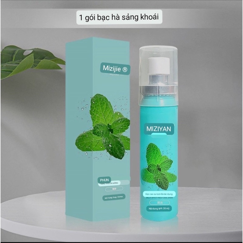 Xịt Thơm Miệng MIZIYAN Hoa Quả Thơm miệng sạch sẽ vị đào, bạc hà, cam mát dung tích 15ml