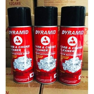 Chai XỊT CHẾ xúc bình xăng con vệ sinh họng ga kim phun siêu sạch DYRAMID 450ml, hàng chính hãng, nước rửa chế hòa khí