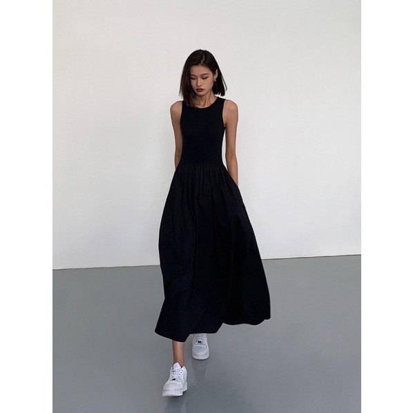 ĐẦM XOÈ SÁT NÁCH COTTON HÀN