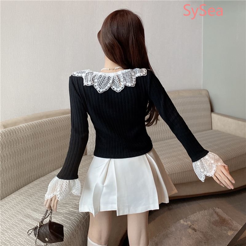 Áo Cardigan Dệt Kim Phối Ren Thời Trang Mùa Thu Dành Cho Nữ