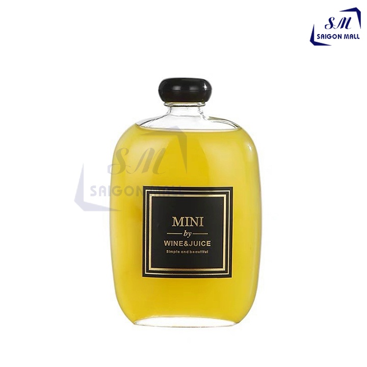 Chai thủy tinh dáng DẸP BẦU NẮP NHỰA 250ml cực xinh dùng đựng Coffee Sữa, đựng cafe, nước ép, chai 2