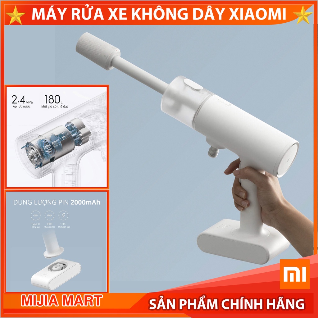 Máy rửa xe không dây Xiaomi Mijia . Máy rửa xe cầm tay áp lực cao.