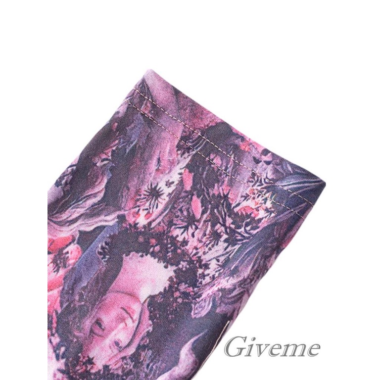 Áo Thun Nữ Tay Dài Cổ Cao In Hình Chân Dung Thời Trang