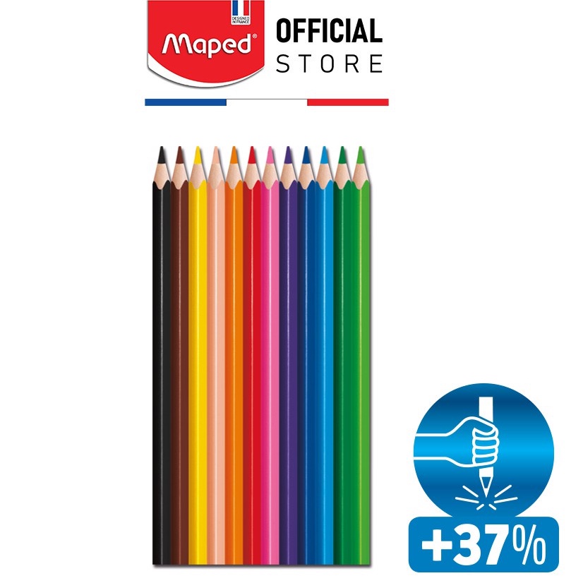 Bút Chì Màu MAPED Color'Peps Strong - 24 Màu (Đầu Bút 3.2mm)