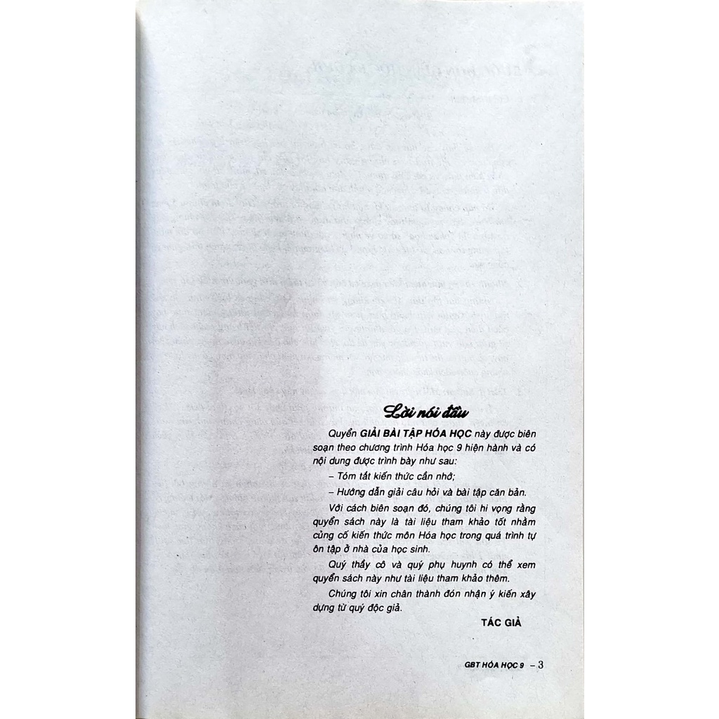 Sách - Giải bài tập hóa học lớp 9 - Hồ Văn Thật
