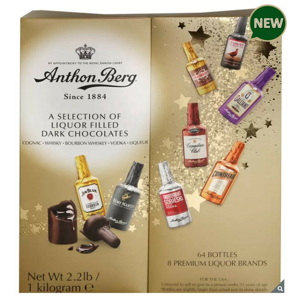 Socola Rượu Anthon Berg Dark Chocolate 8 Vị Quà Tặng Noel, Valentime, Giáng Sinh- Hàng Mỹ (08/2023)