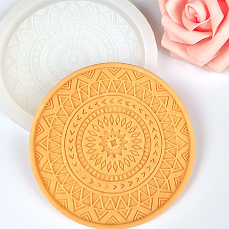 Khuôn Silicone Làm Bánh Hình Tròn Họa Tiết Ren DIY