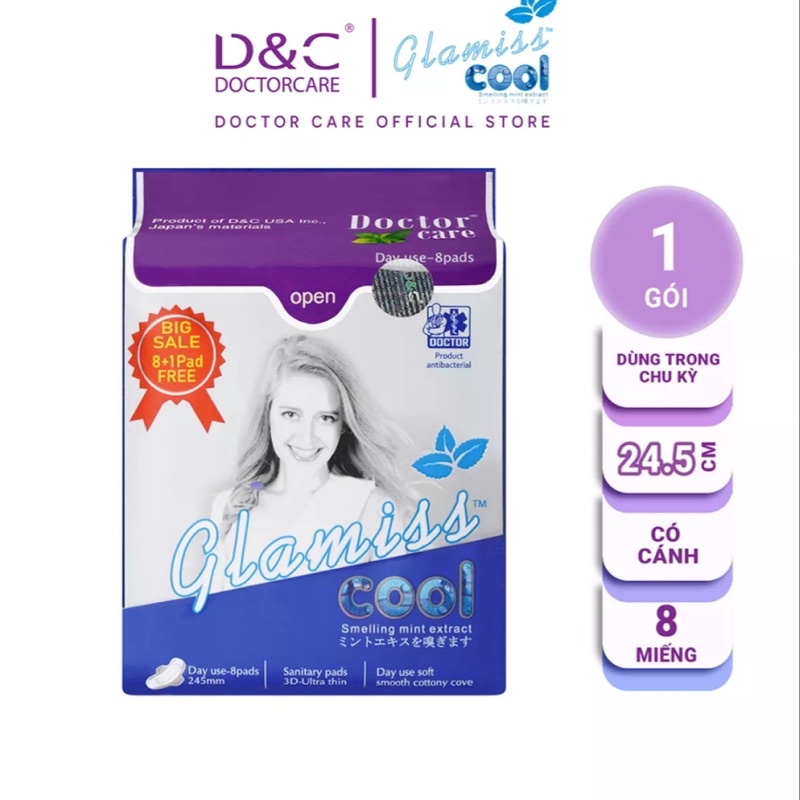 10 gói băng vệ sinh ban ngày Glamiss cool
