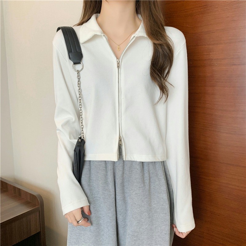 NRVP Áo Thun Nữ Dài Tay Dáng Rộng Màu Trơn Phong Cách Hàn Quốc Mới