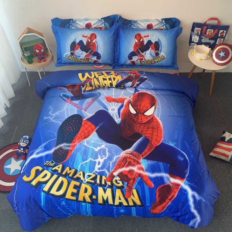 Bộ chăn ga gối Cotton lụa DISNEY cao cấp mẫu siêu nhân,oto cho bé trai