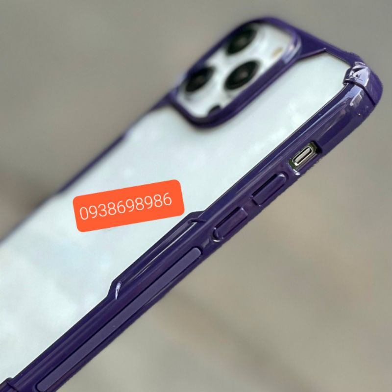 Ốp dẻo Nillkin lưng trong viền màu Tím iphone 14 pro , 14 pro max đẳng cấp