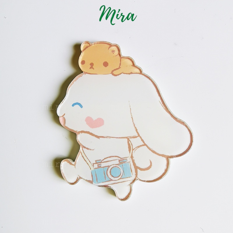 Ghim Cài Thỏ Trắng Dễ Thương, Huy Hiệu Acrylic, Pin Cài Áo, Trâm Cài Balo Đi Học Cực Cute Mẫu Tự Chọn MIRA-GC00810