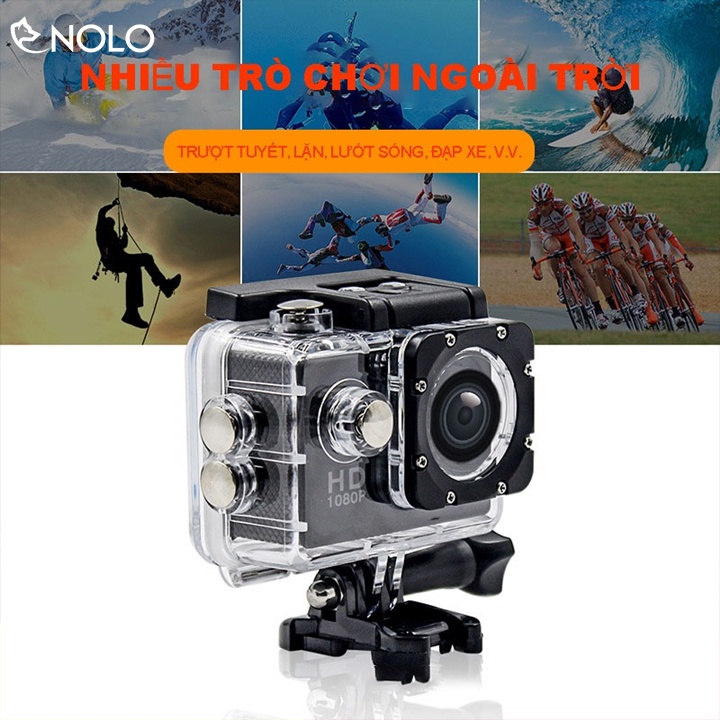Camera Hành Trình Pin Sạc Sportcam SJ400 Phân Giải FullHD 1080p Chống Nước Chống Bụi Gắn Xe Đạp Xe Máy Thể Thao