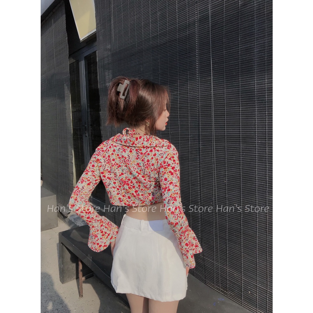 ÁO CROP CỘT CỔ TẶNG KÈM ÁO KHOÁT (ẢNH THẬT)