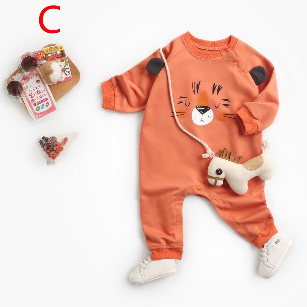 Sanlutoa Áo Liền Quần Tay Dài In Hình Dễ Thương Cho Bé Trai &amp; Gái Sơ Sinh