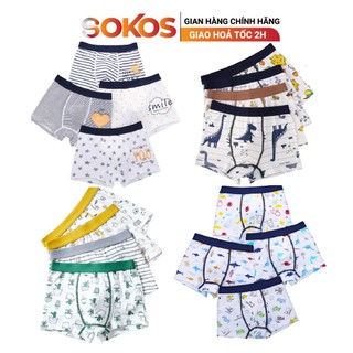 Set 4 quần lót bé trai quần chip cotton cho bé trai