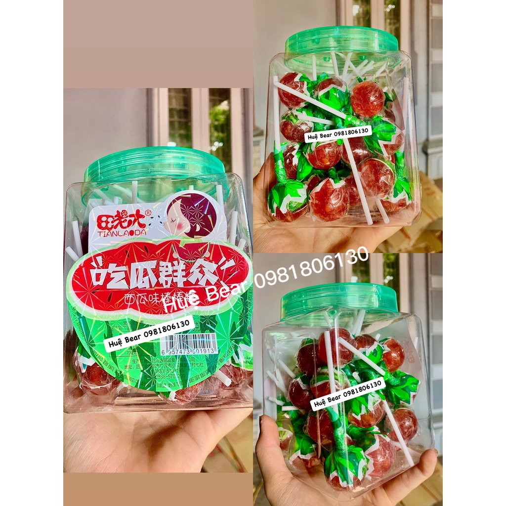 Hộp 30que kẹo mút dưa hấu