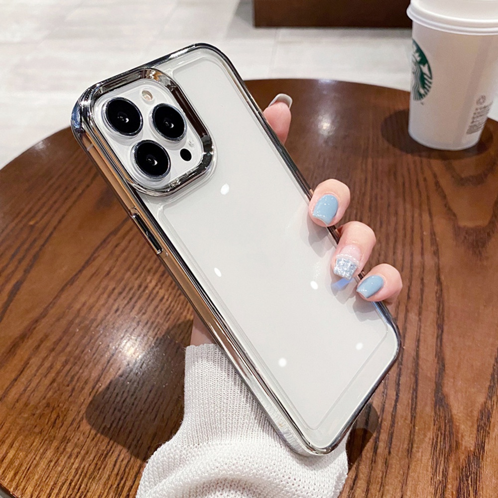 Ốp Điện Thoại Trong Suốt Chống Sốc Mạ Viền Sang Trọng Cho iPhone 14 Pro MAX 13 12 Pro MAX 14 Plus