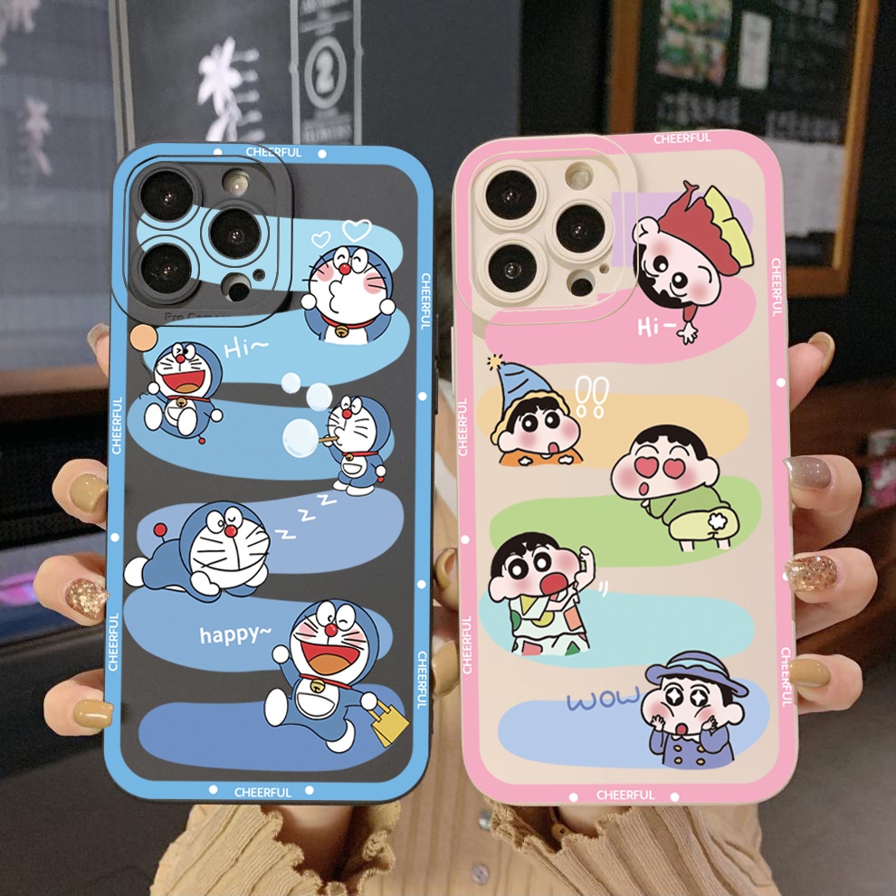 Ốp Điện Thoại Viền Vuông Hình Doremon / Cậu Bé Bút Chì Cho Xiaomi Redmi Note 11 Pro 5G 11S 10 Pro 4G 10S Redmi 10C 9C A1