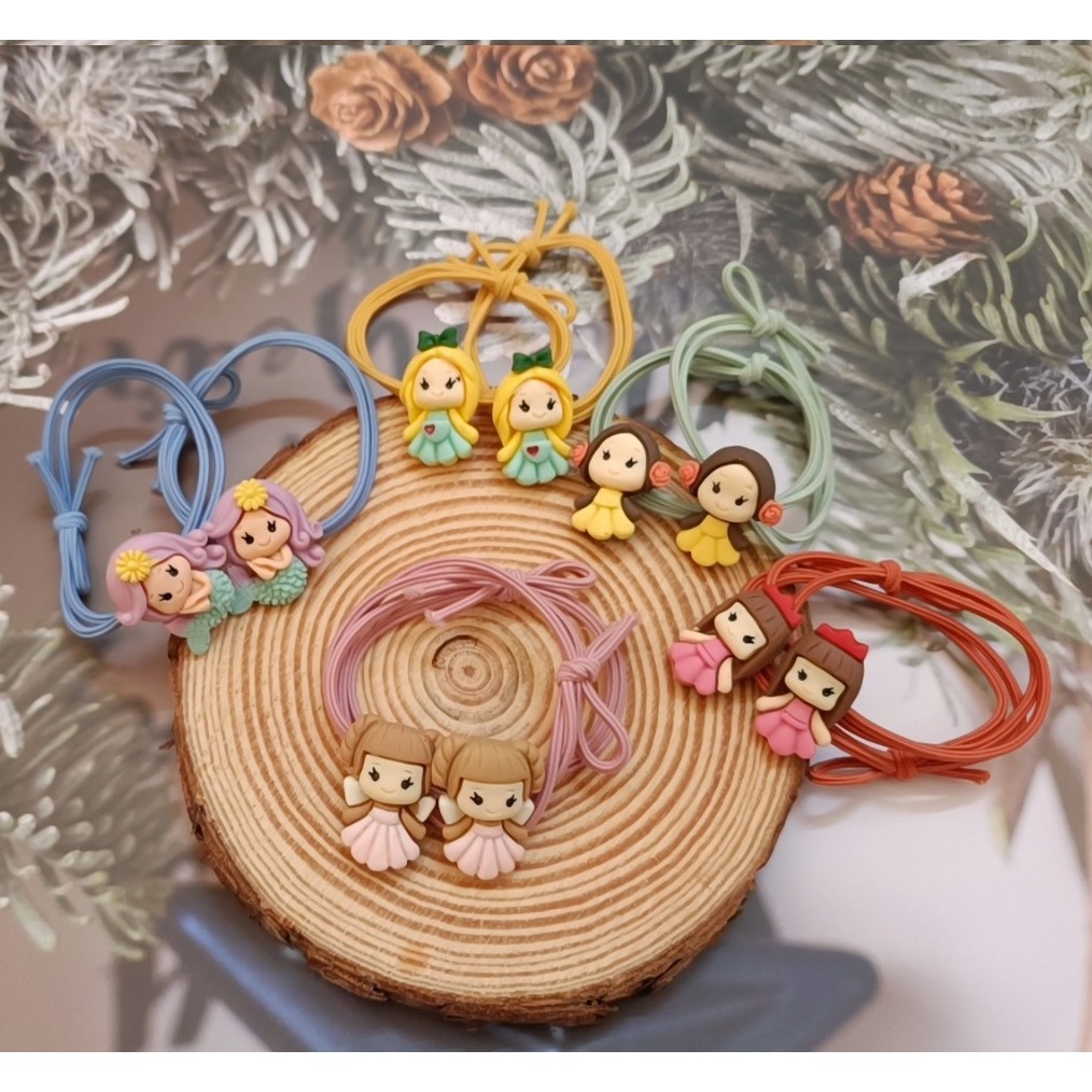 set 2 dây cột tóc búp bê dành cho bé gái