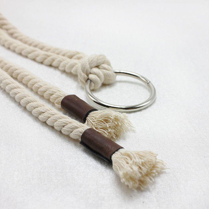 Thắt Lưng Dây Thừng cotton Màu Trắng Đen Phong Cách Harajuku Đơn Giản Dễ Phối Đồ Cho Nữ