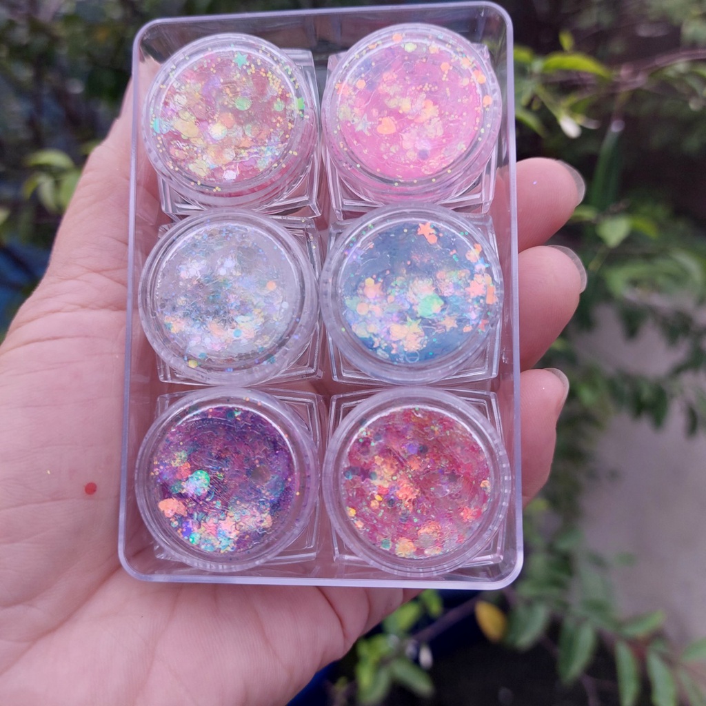 ( MẪU MỚI ) SET 6 NHŨ MẮT KIM TUYẾN KIRA KIRA ĐẸP LUNG LINH CÓ SẴN KEO NHIỀU MÀU SIÊU XINH