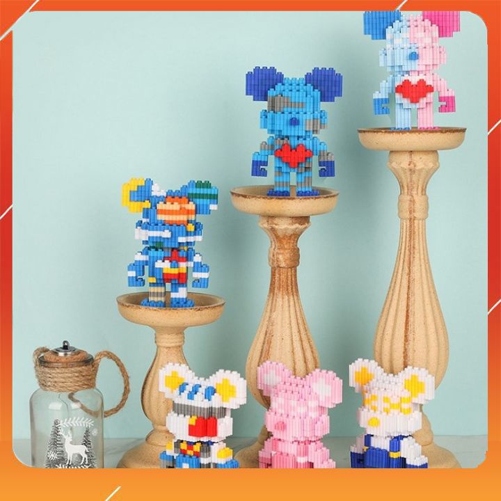 Xếp hình Bearbrick mini +12 cung hoàng đạo TẶNG búa+ lật đật, mô hình lắp ráp, đồ chơi xếp hình, quà tặng