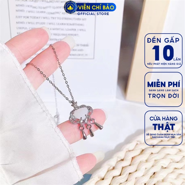 Dây chuyền trường mệnh hoa sen chất liệu bạc Thái 925 thời trang phụ kiện trang sức nữ Viễn Chí Bảo D000064