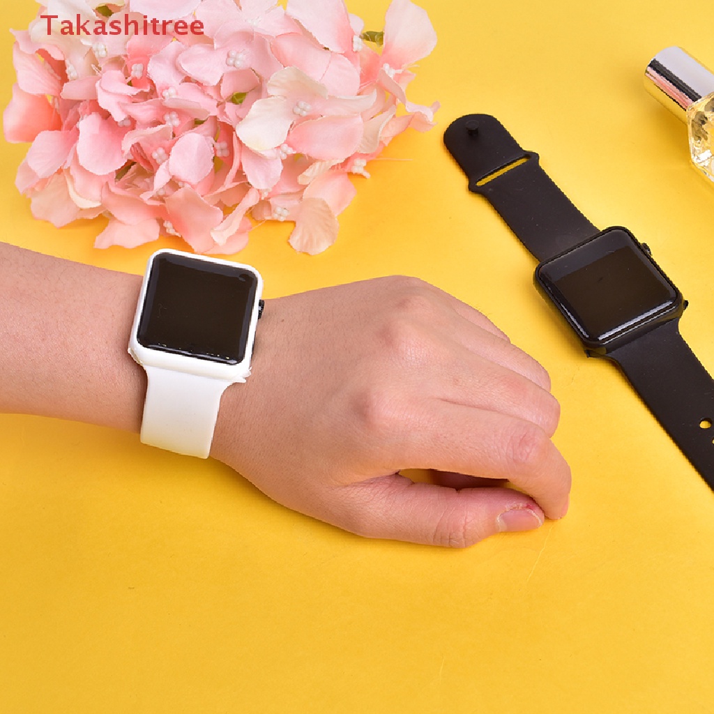 Đồng Hồ Đeo Tay Điện Tử Dây Silicone Mặt Vuông Có Đèn LED Thời Trang Thể Thao