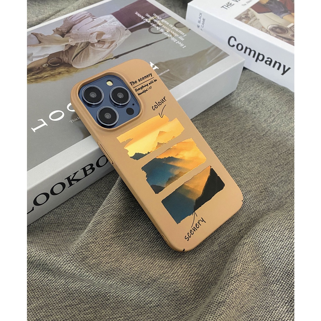 Ốp Điện Thoại PC Cứng Viền TPU Họa Tiết Màu Nước Chống Sốc Cho iPhone 14 13 12 11 Pro Max XS XR 8 7 Plus