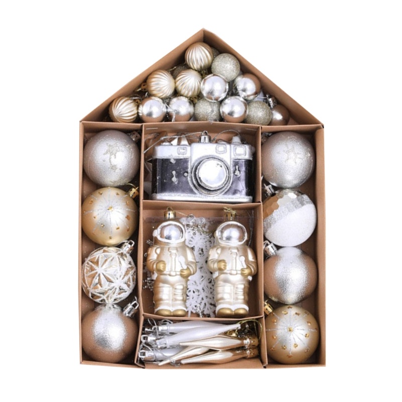 Hộp 70 Phụ Kiện Treo Trang Trí Giáng Sinh Phong Cách Châu Âu