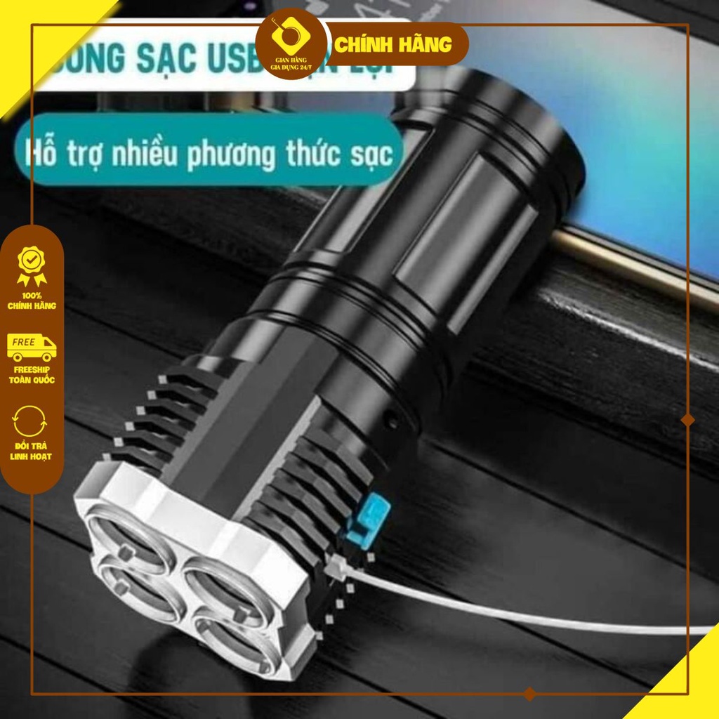 Đèn Pin 4 Bóng Led Siêu Sáng