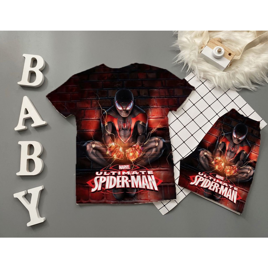 Bộ hình nhện spider man bé trai chất thun lạnh thái 10-60kg, đồ bộ bé trai thun lạnh SUSHI KIDS