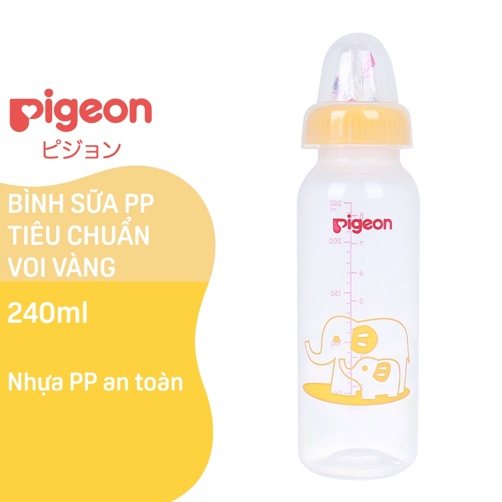 Bình Sữa Pigeon PP Tiêu Chuẩn Hình Voi 240ml