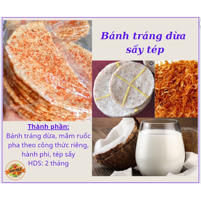 BÁNH TRÁNG DỪA SẤY TÉP (bịch 10 cái)