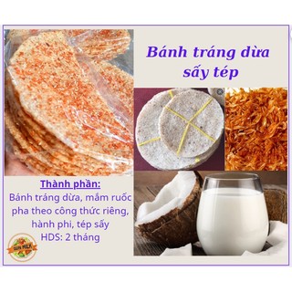 Bánh tráng dừa sấy tép